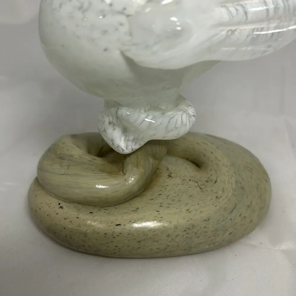 Hand Blown Glass Art  White Dove Collectible Gift For Bird Lover